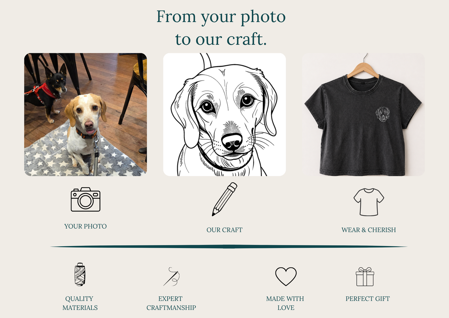 Pet Portrait Fine Line T-Shirt