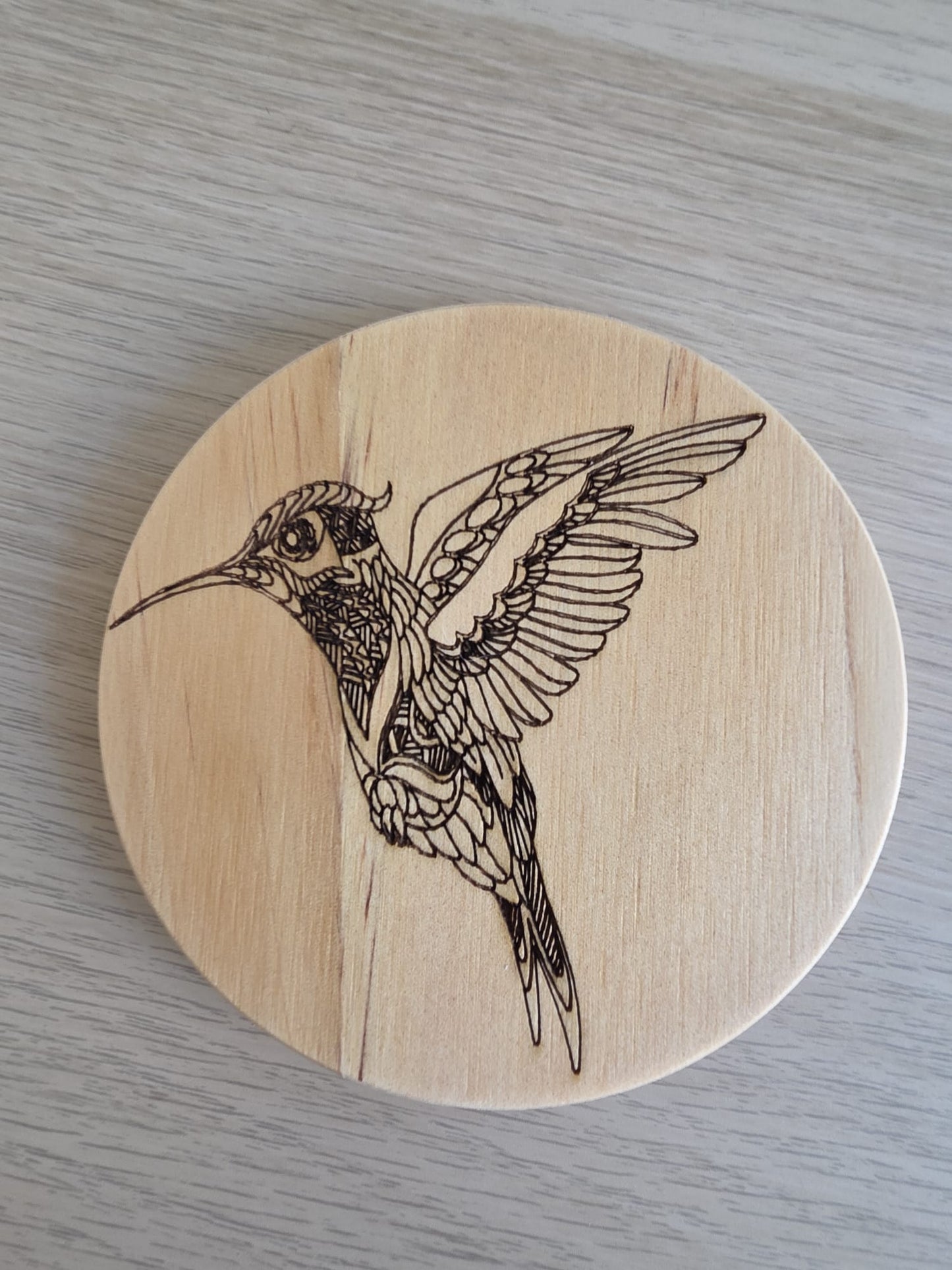 Hummingbird Wooden Coaster