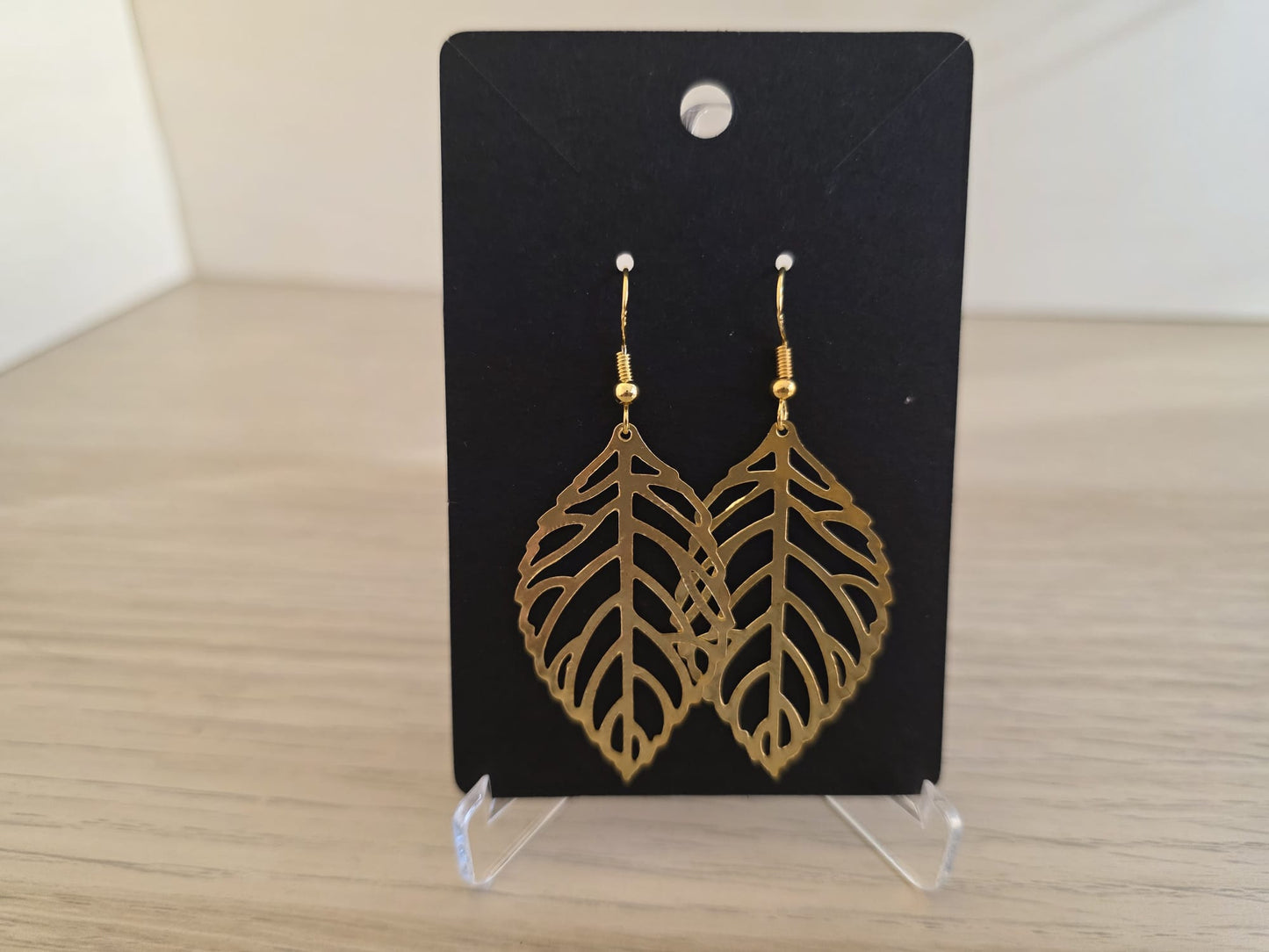 Gold Leaf Dangly Earrings