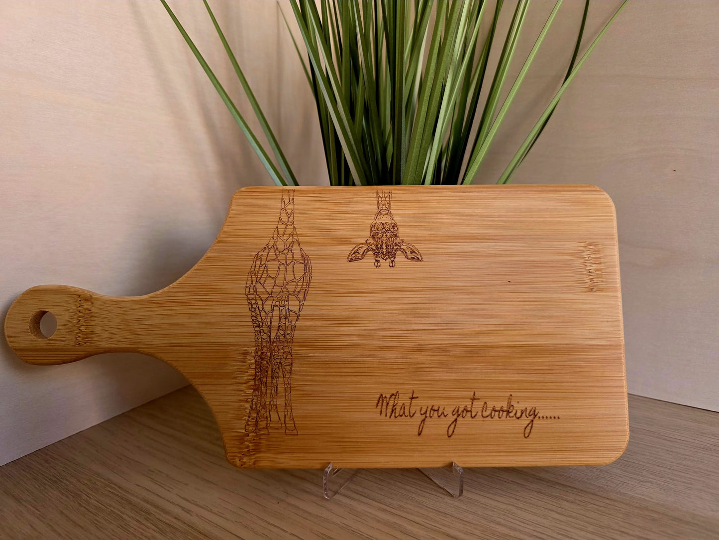 Giraffe Laser Engraved Bamboo Chopping Board