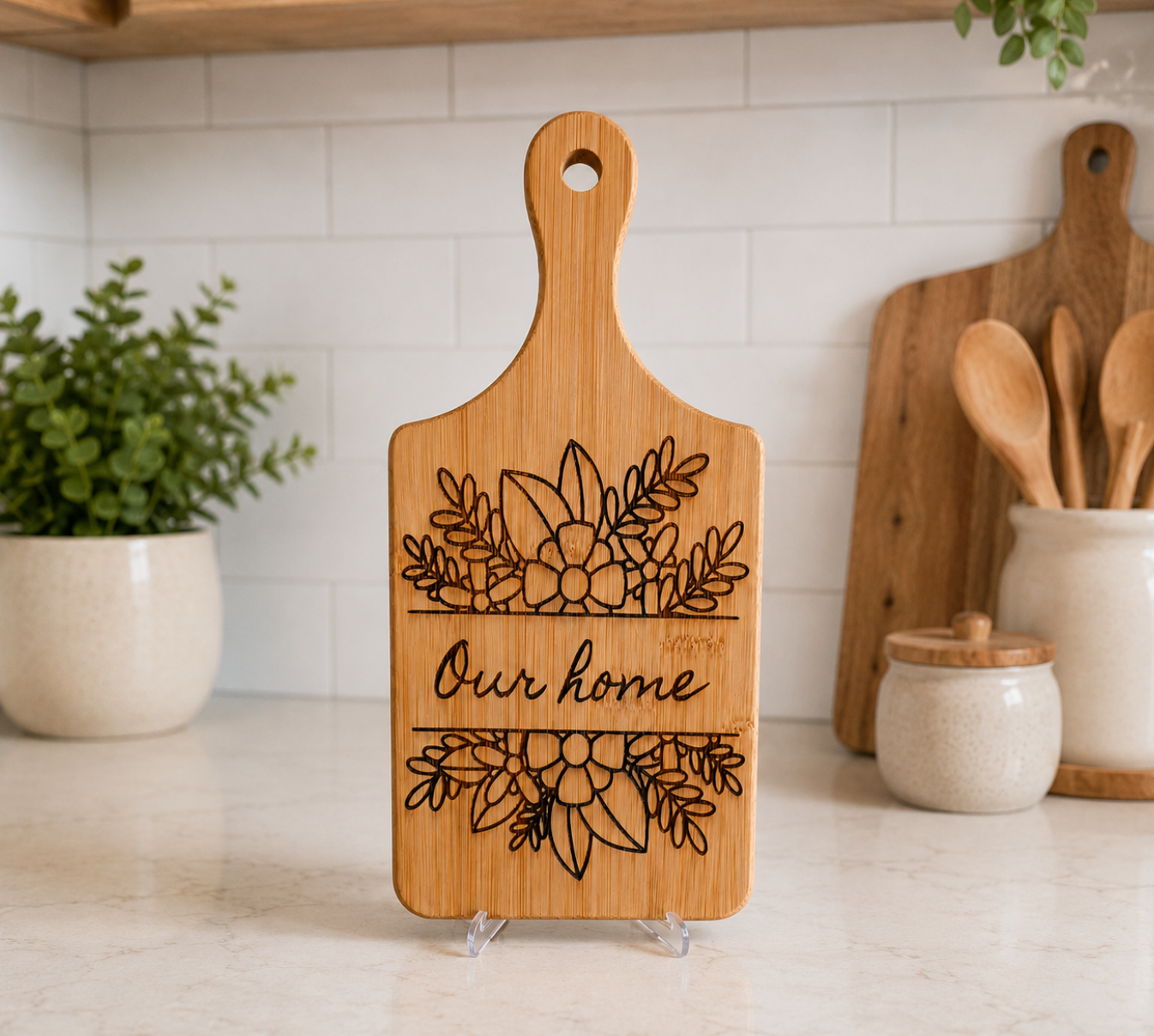 Personalised Bamboo Chopping Board - Our Home Design