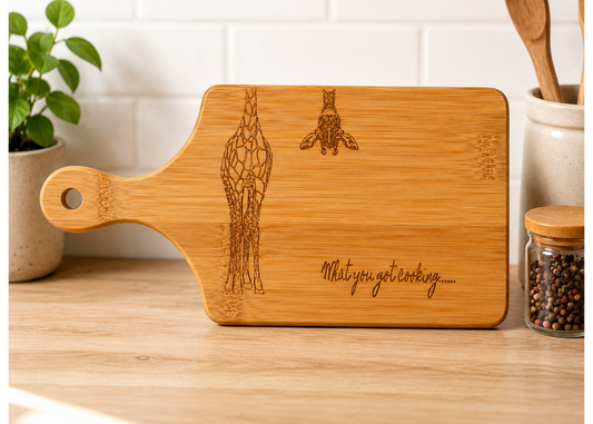 Giraffe Laser Engraved Bamboo Chopping Board