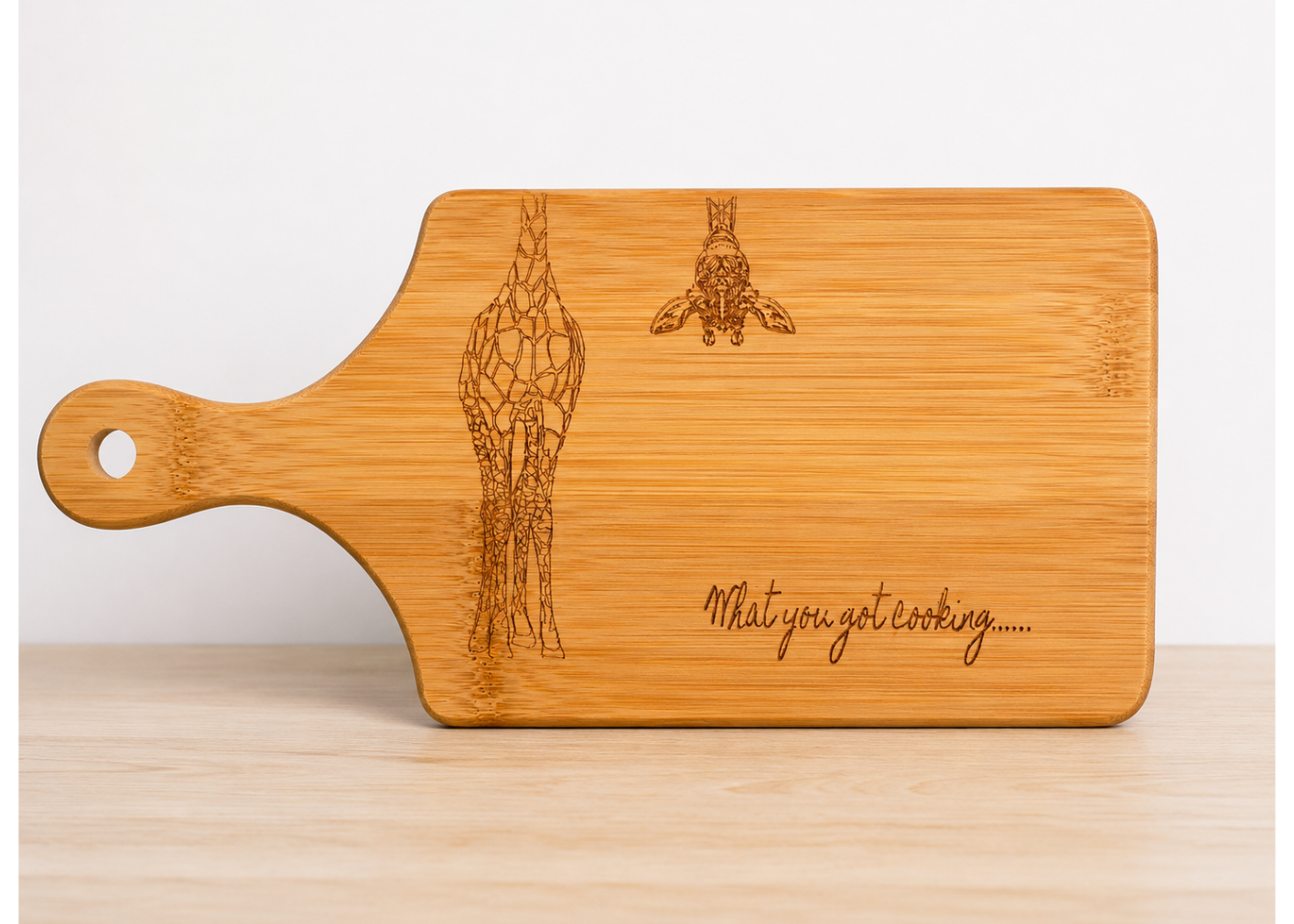 Giraffe Laser Engraved Bamboo Chopping Board