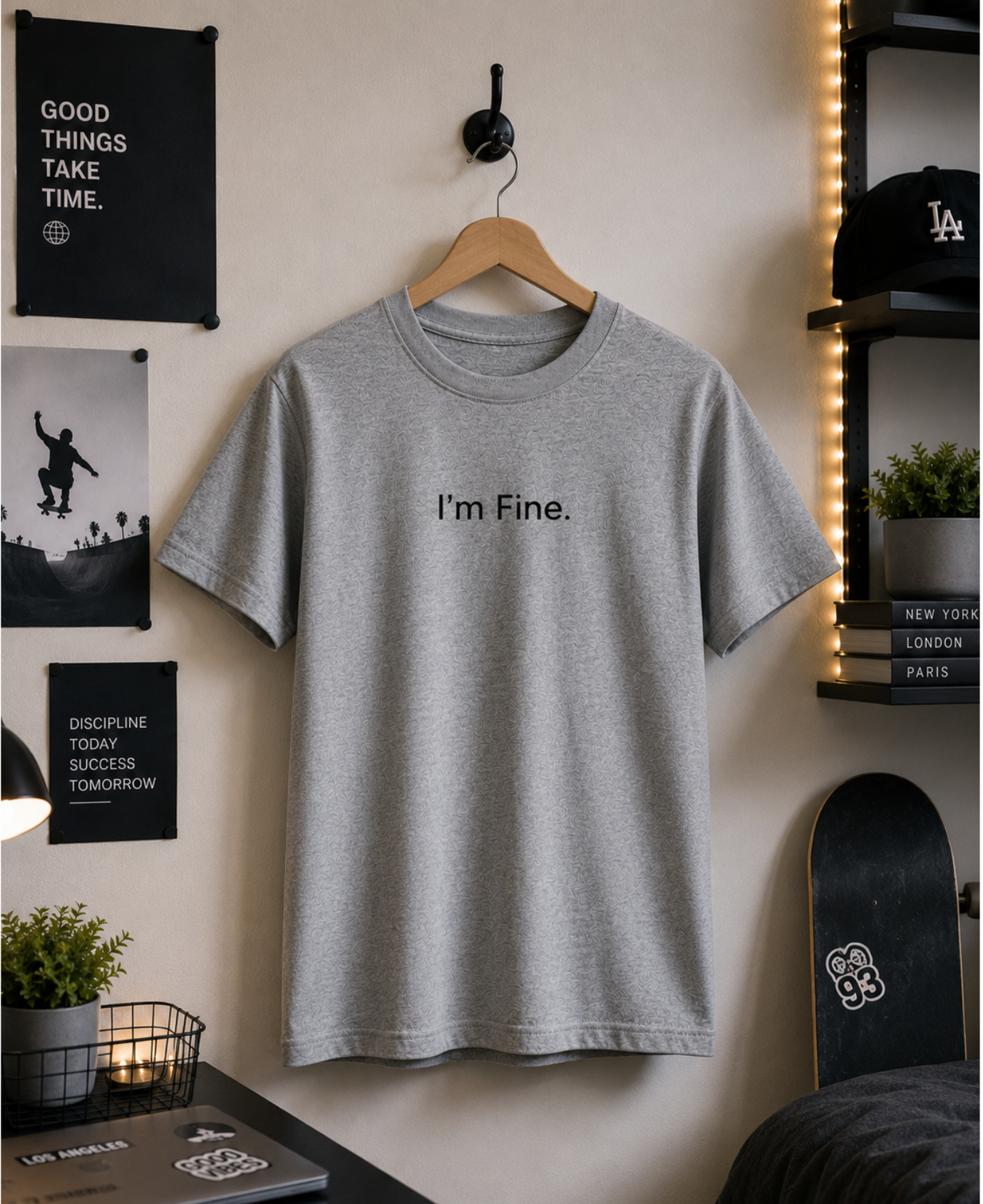 I'm Fine Slogan T-Shirt