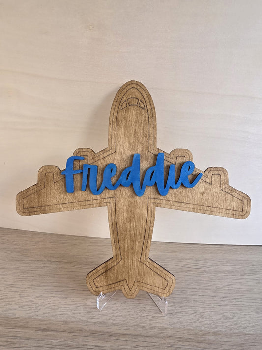Personalised Plane Wooden Plaque